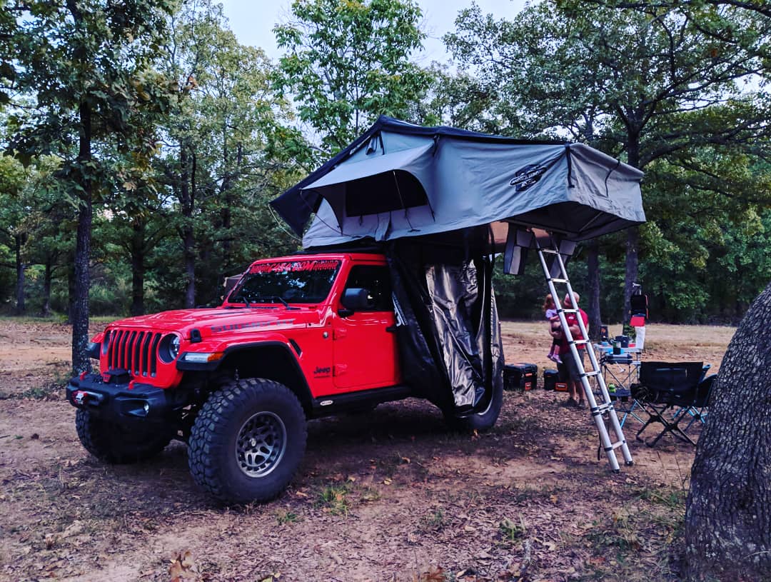 Red Jeep Camping